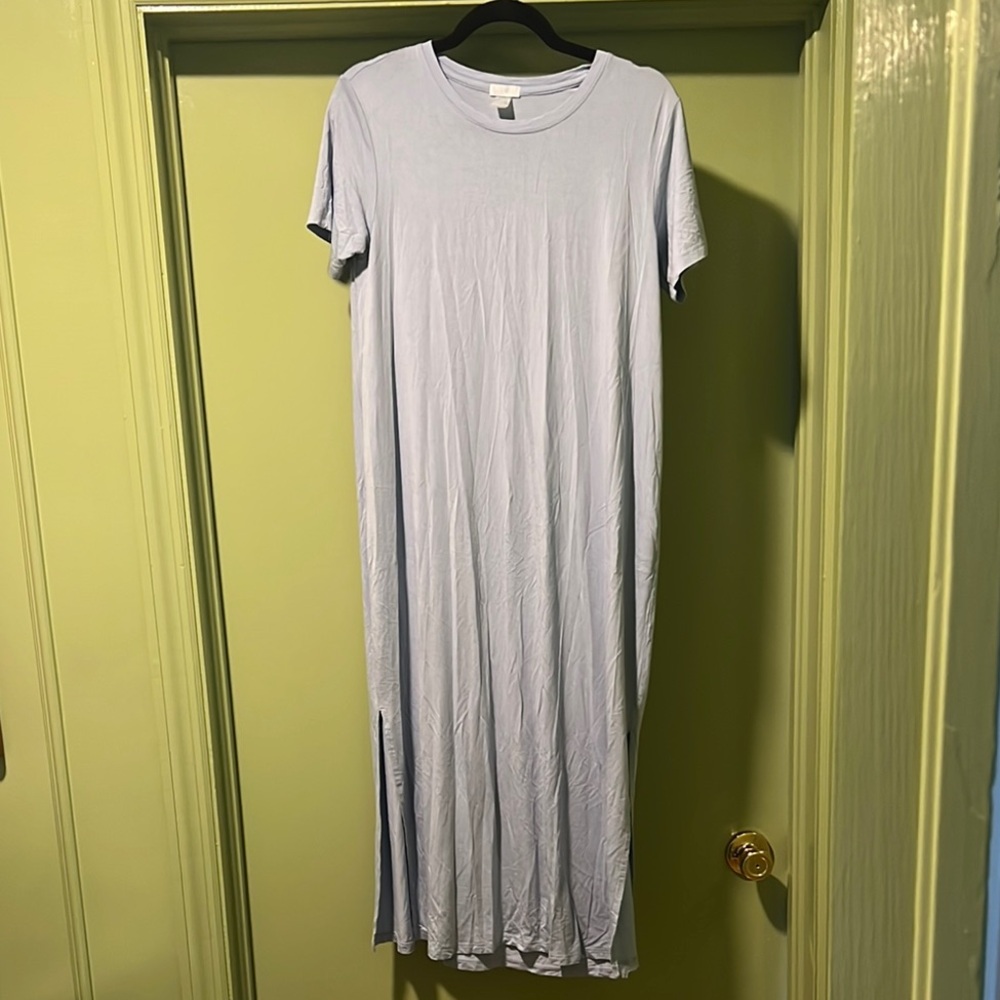 Light Blue Lake Midi T-Shirt Sleep or Day Dress